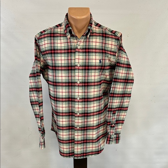 Ralph Lauren long sleeve button down collar flannel shirt.  M - Picture 1 of 7